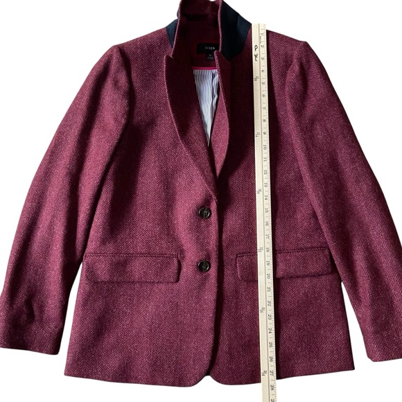 J. Crew Boyfriend blazer in burgundy herringbone English wool NWOT 8 - Picture 11 of 14